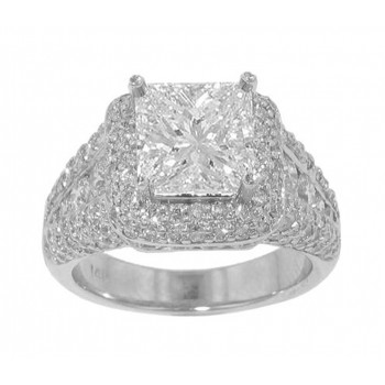 5.04 ct. TW Princess Diamond Engagement Accented Ring 